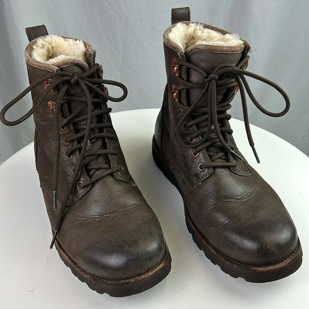 UGG Men's Hannen UGGpure-Lined Leather Waterproof Combat Boots
